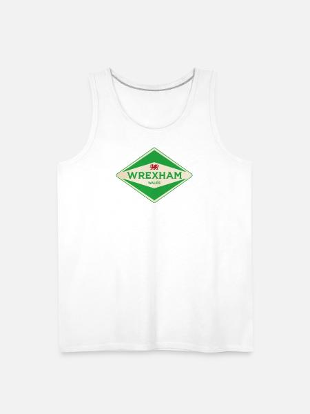 Wrexham Green Diamond Logo - Men's Premium Tank - white