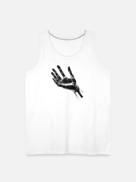 Futuristic Wireframe Hand Design - Men's Premium Tank - white