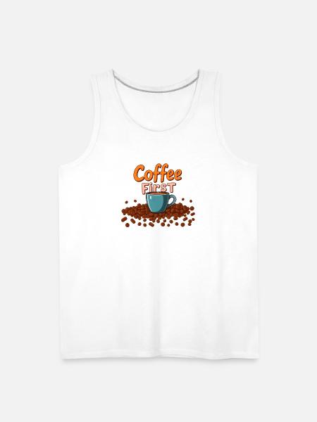 Coffee First Cup Splash - Men's Premium Tank - white
