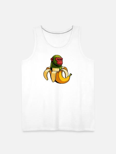 Chimpanzini Bananini Italian Brainrot Meme Art - Men's Premium Tank - white