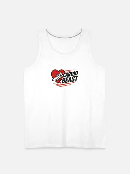 Cardio Beast Heartbeat Sprint - Men's Premium Tank - white