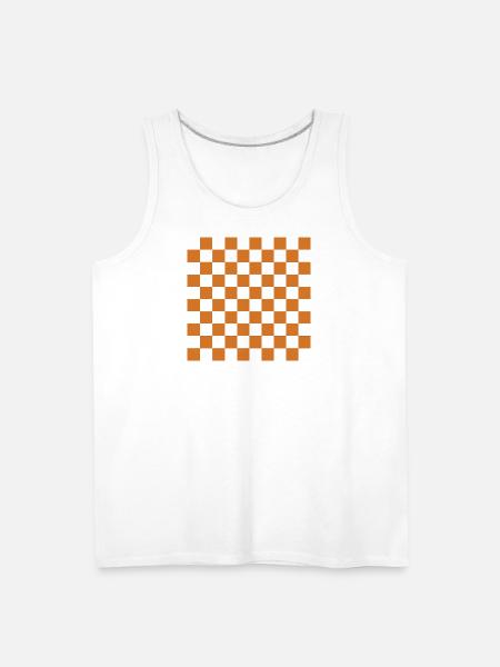 Rust Checker Mosaic - Men's Premium Tank - white