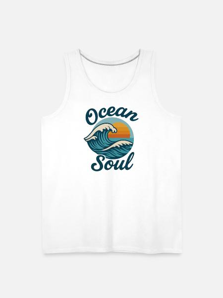 Ocean Soul Waves Sunset - Men's Premium Tank - white
