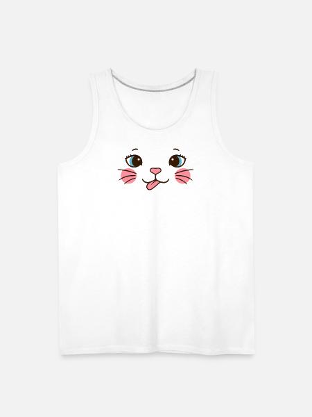 Pink Cheek Cat Face - Men's Premium Tank - white