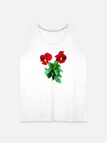 Red Pansy Duo - Men's Premium Tank - white