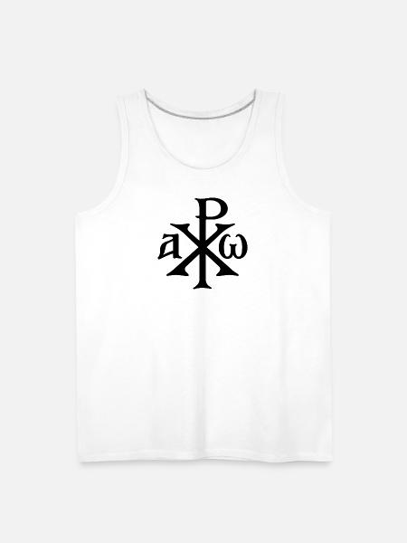 Chi Rho Christogram Black - Men's Premium Tank - white