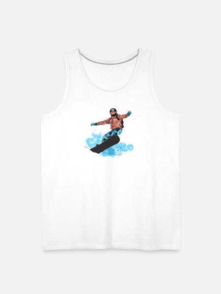 Snowboard Jump Neon Splash - Men's Premium Tank - white