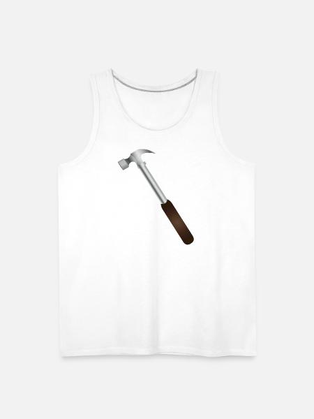 Hammer Carving: Rustic Tool Graphic - Men's Premium Tank - white