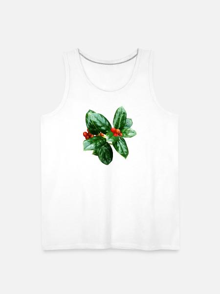 Holly With Berries - Men's Premium Tank - white