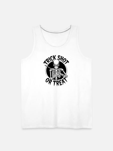 Trick Shot or Treat Skeleton - Men's Premium Tank - white