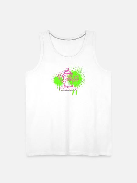 Neon Graffiti Spray Can Character - Men's Premium Tank - white