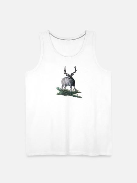 Mule deer buck sketch - Men's Premium Tank - white