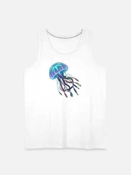 Neon Brainwire Circuit - Men's Premium Tank - white
