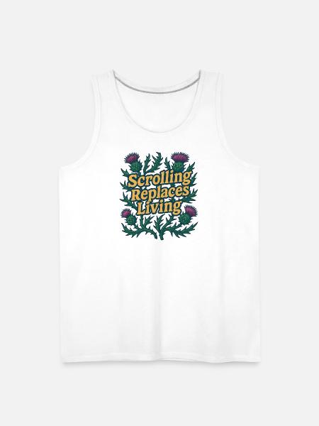Scrolling Replaces Living Typography - Men's Premium Tank - white