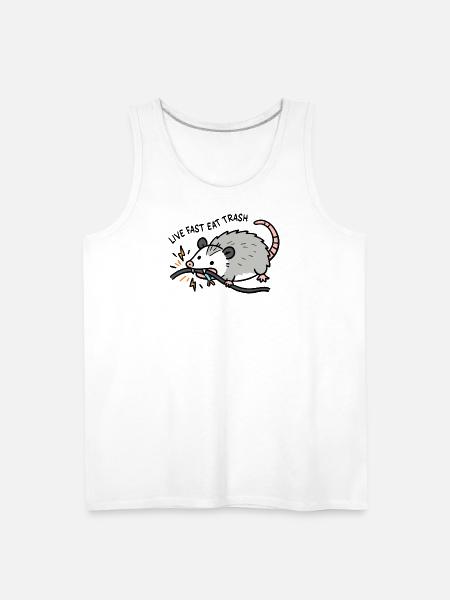 Eat Trash Funny Opossum - Men's Premium Tank - white