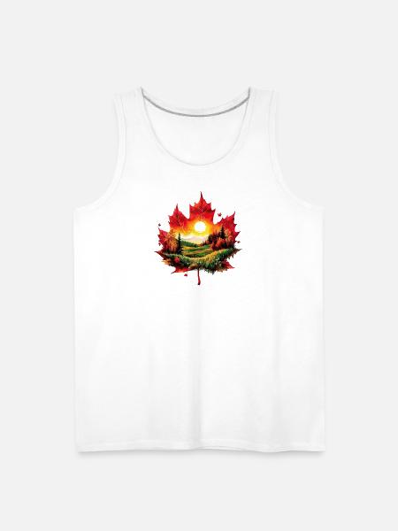 Autumn Maple Landscape - Men's Premium Tank - white