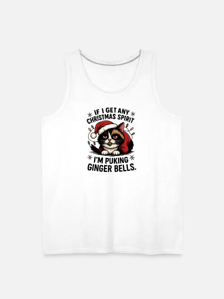 Grumpy Cat in Santa Hat - Men's Premium Tank - white