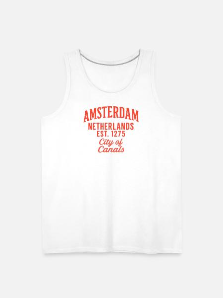 Amsterdam City of Canals Shirt - Men's Premium Tank - white