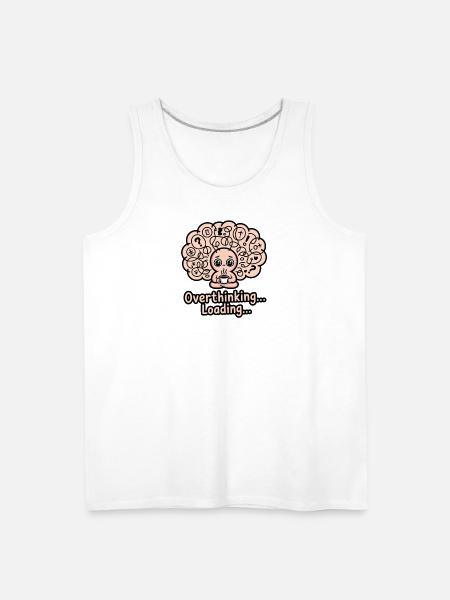 Overthinking Loading Brain - Men's Premium Tank - white