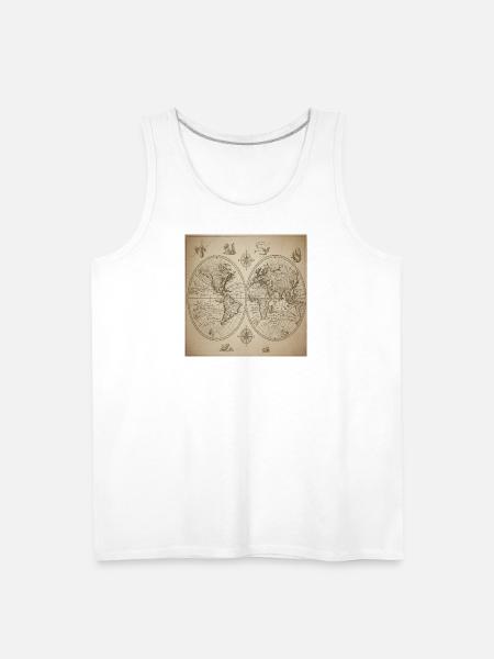 Antique double-halved world map - Men's Premium Tank - white