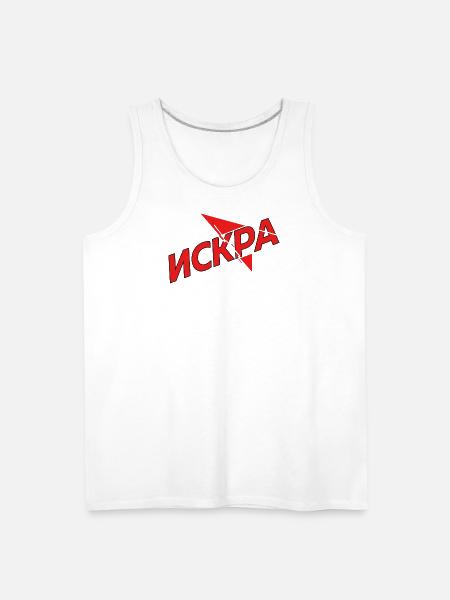 Iskra Red Spark Logo - Men's Premium Tank - white