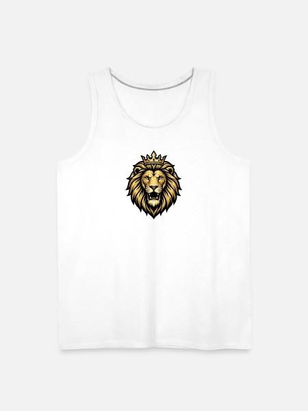 Gold Crowned Lion Emblem - Men's Premium Tank - white