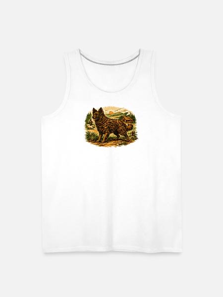 Rustic Shepherd at Sunset Farm - Men's Premium Tank - white