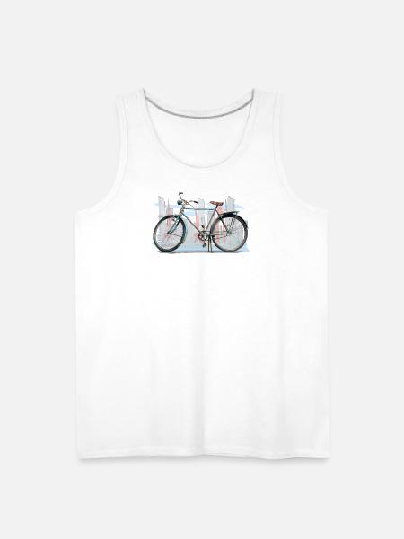 Rustic City Bicycle Sketch - Men's Premium Tank - white