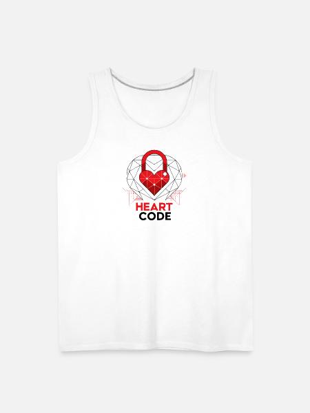 a-geometric-lock-shape-with-a-smooth-red-heart- - Men's Premium Tank - white