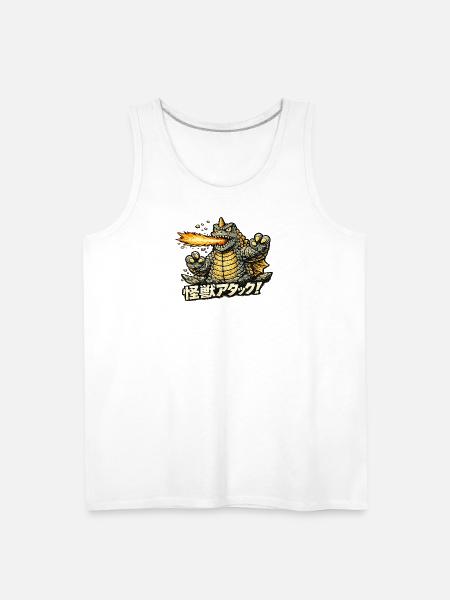 Kaiju Dragon Inferno Attack - Men's Premium Tank - white