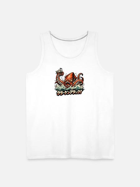 Kraken Attack - Men's Premium Tank - white