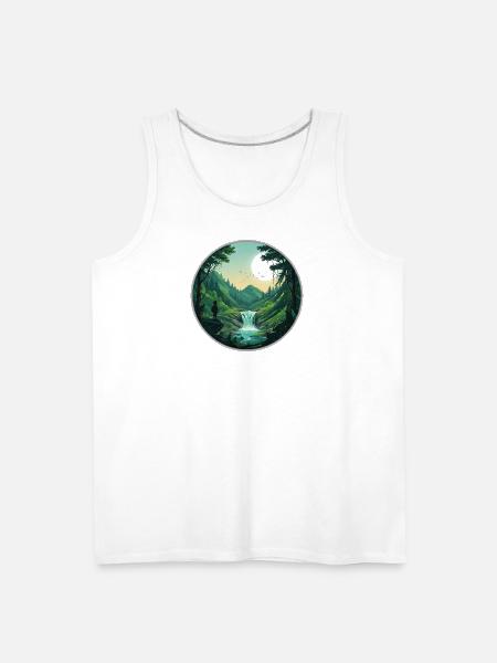 Moonlit Forest Valley - Men's Premium Tank - white