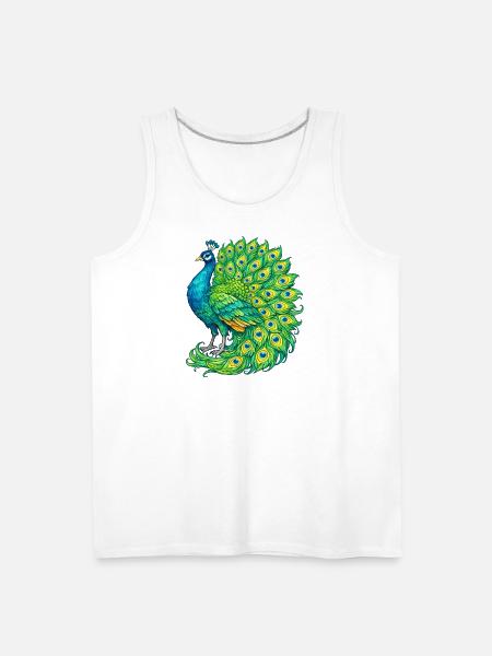 Vivid Peacock Cascade - Men's Premium Tank - white
