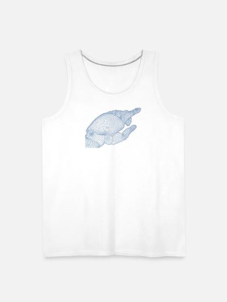 Geometric Hand Silhouette with Fractals - Men's Premium Tank - white