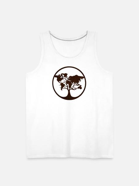 Circle Tree world map - Men's Premium Tank - white
