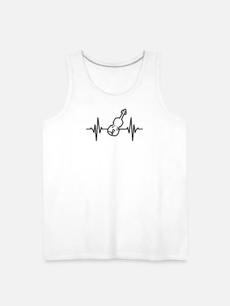 Violin ECG Heartline - Men's Premium Tank - white