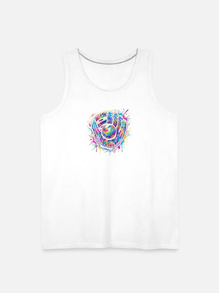 Neon Splash Baseball Glove Burst - Men's Premium Tank - white