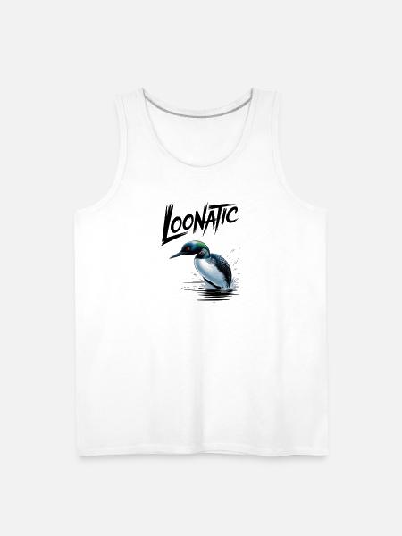 Loonatic Splash Loon Illustration - Men's Premium Tank - white