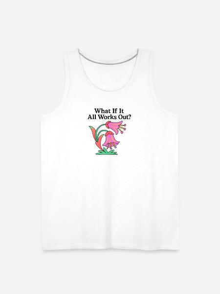 What If It All Works Out Floral - Men's Premium Tank - white
