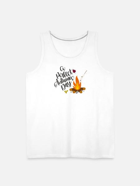 Autumn Campfire Cozy Day - Men's Premium Tank - white
