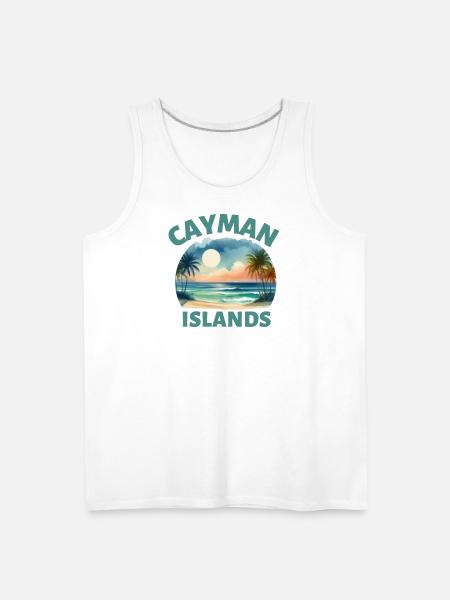 Cayman Islands Sunset Beach - Men's Premium Tank - white