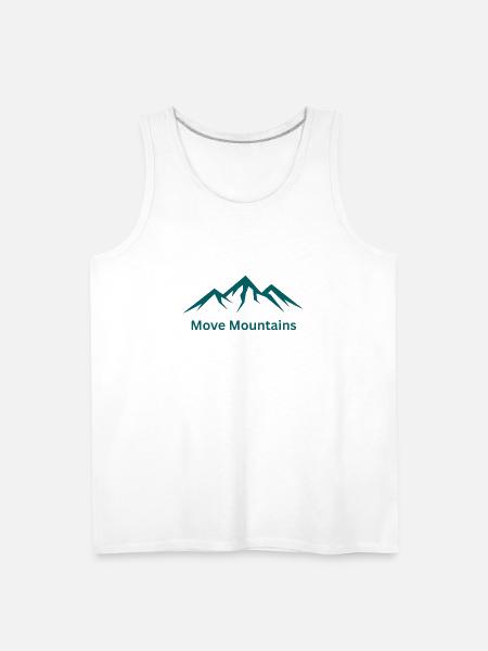 Move Mountains Mountain Crest Logo - Men's Premium Tank - white