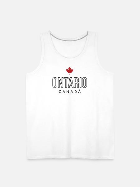 Maple Leaf Emblem on Bold Text - Men's Premium Tank - white
