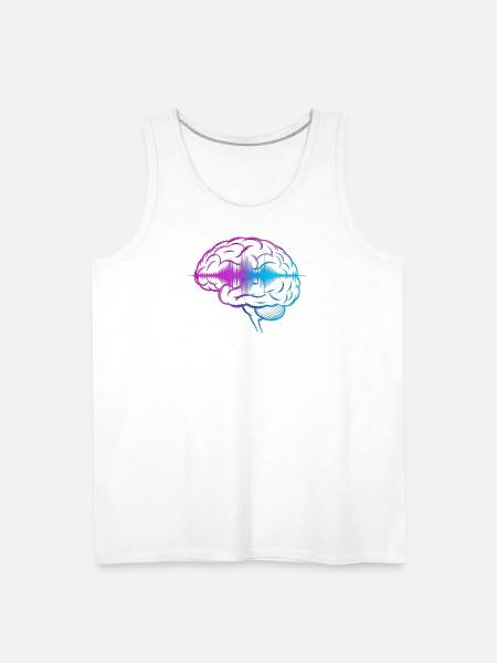 Neon Brain Wave Gradient - Men's Premium Tank - white