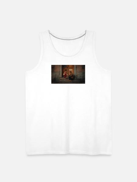 Stairs Exchange Quiet Kindness - Men's Premium Tank - white