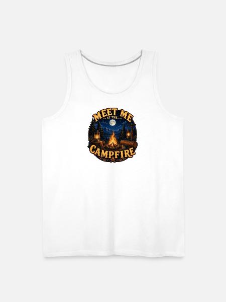 Meet Me Campfire Night - Men's Premium Tank - white