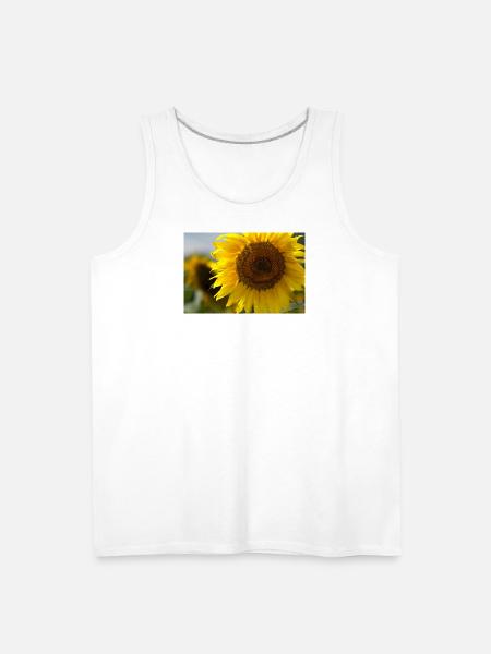 Sunlit Spiral Sunflower - Men's Premium Tank - white