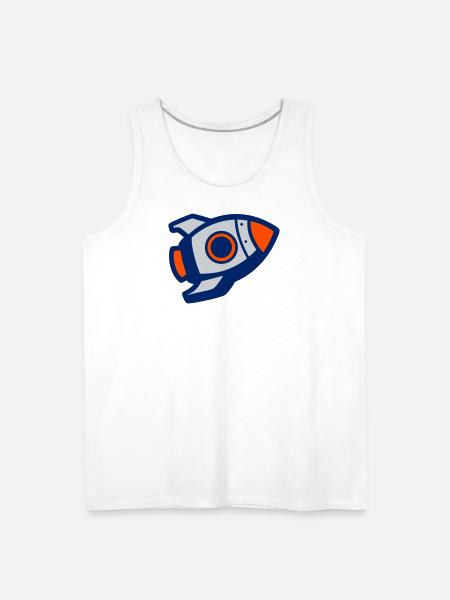 Launching Rocket Silhouette - Men's Premium Tank - white