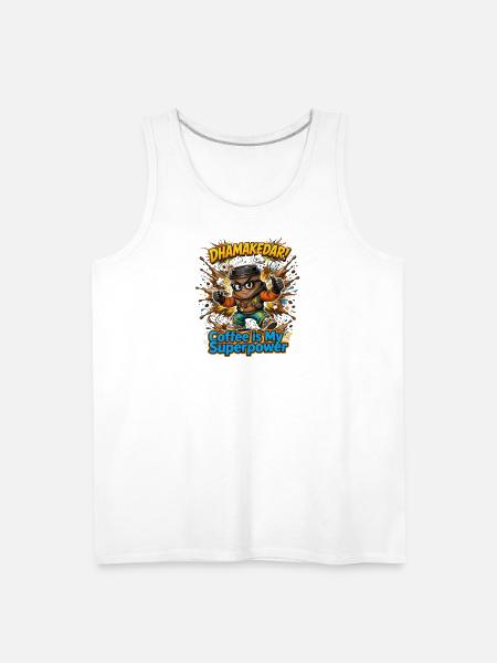 Coffee Is My Superpower Hero - Men's Premium Tank - white