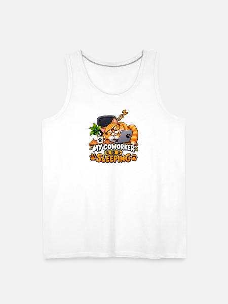 My Coworker Is Sleeping - Men's Premium Tank - white